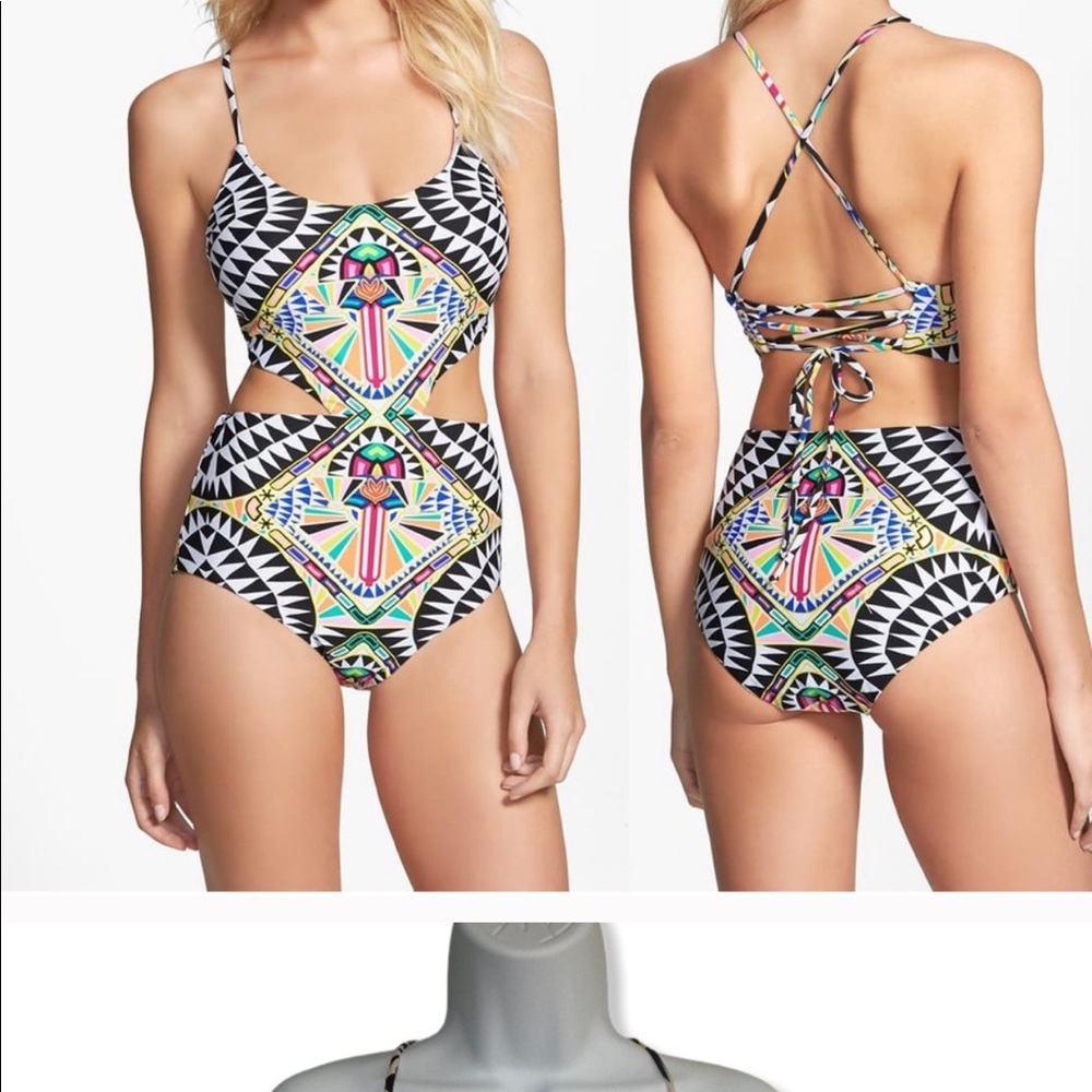 MARA HOFFMAN AZTEC GEO ONE PIECE SWIMSUIT